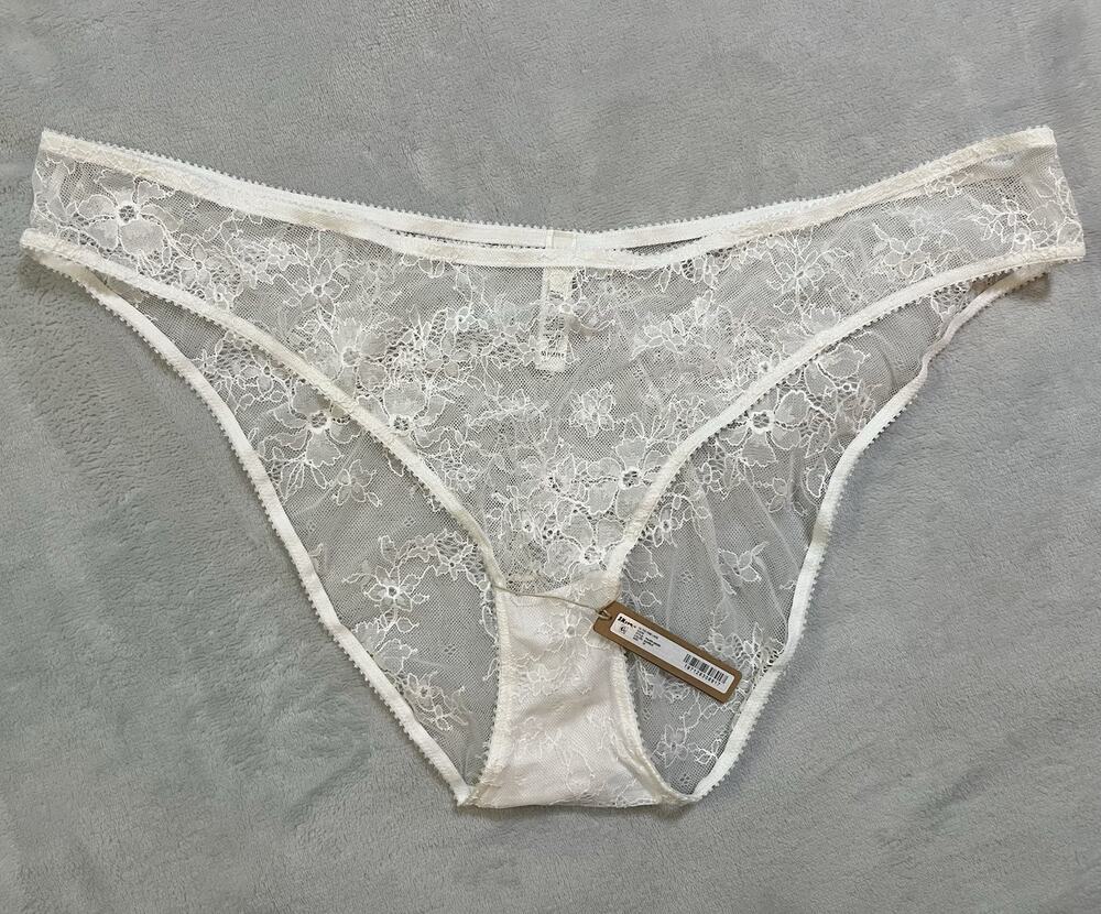 Skims 4X Ultra Fine Floral Lace Bikini Panties in Marble Delicate NEW with tags